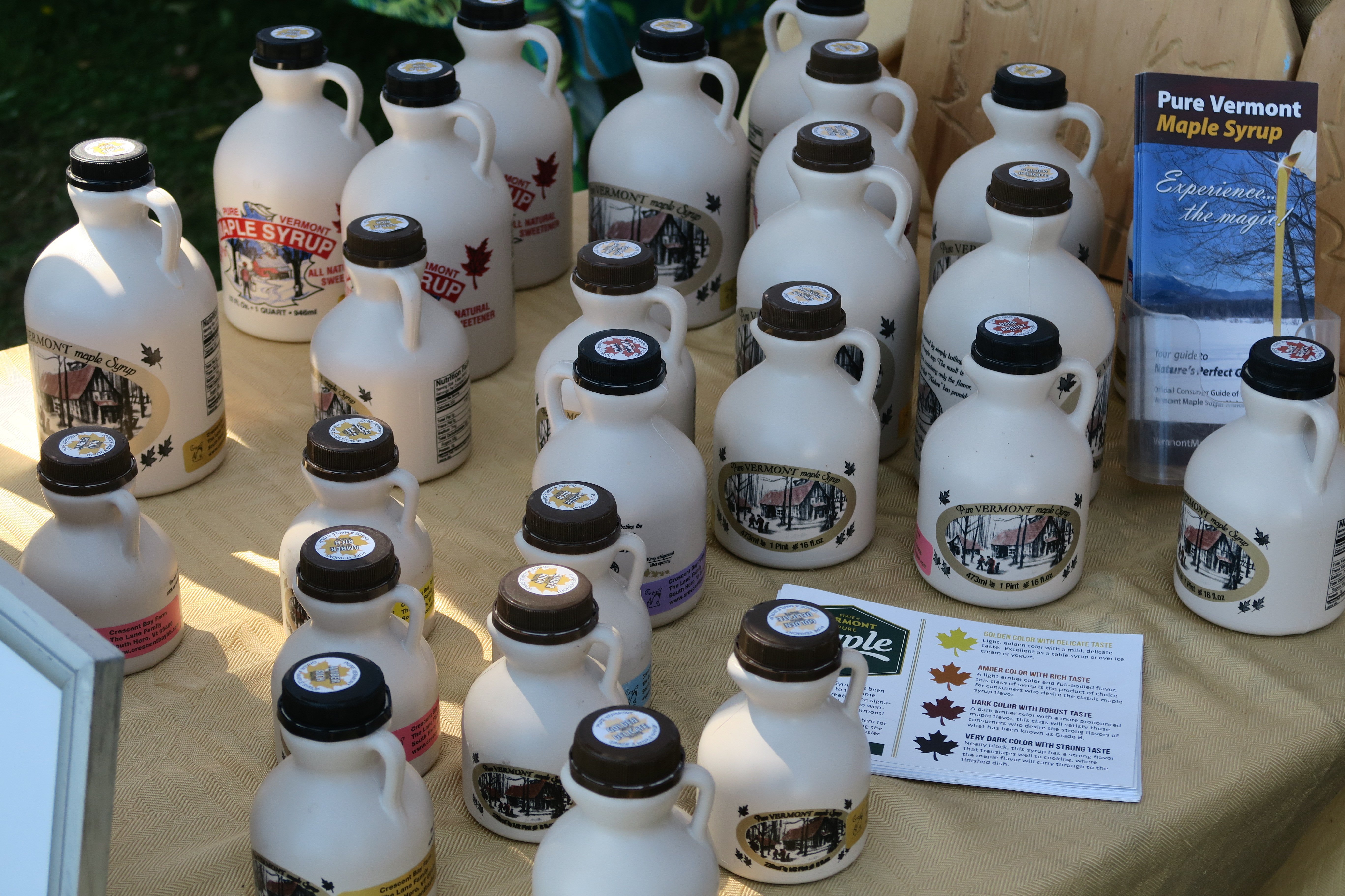 Crescent Bay Farm Maple Syrup for Sales at the Champlain Islands Farmers Market