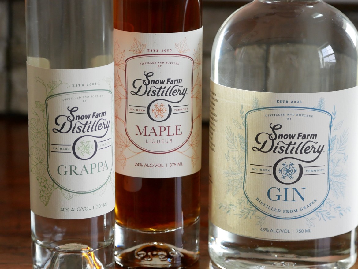 vermont spirits bottles gin grappa maple liqueur